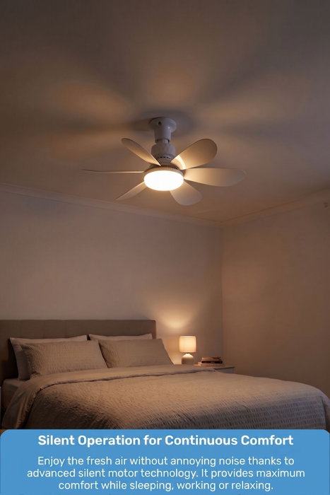 Sinbo SF-7708-W Ventilador de techo con control remoto e iluminación LED, Blanco Sinbo SF-7708-W Ventilador de techo con control remoto e iluminación LED, Blanco